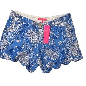 Lilly Pulitzer Buttercup Shorts Boca Blue Croc Lock It NWT Sz 10 Coastal Resort